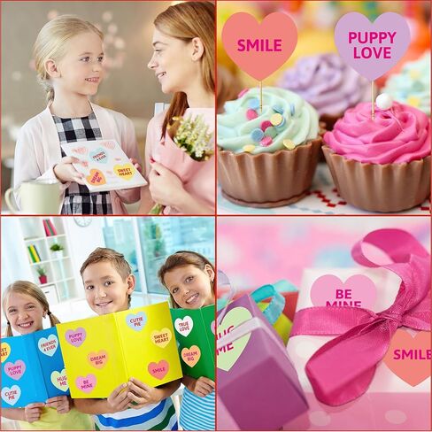 Fancy Land Heart Sticker for Kids Valentines Day Candy Heart Decorative Stickers Colorful Valentine Labels for Holiday Party Decor Crafts Wrapping Favors 500Pcs in Saudi Arabia