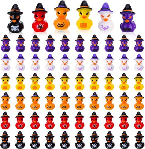 60 Pcs Halloween Mini Resin Ducks Mini Duck Toy Figurines Tiny Resin Duck Figures with Witch Hat for Halloween Crafts Landscape Fairy Garden Party Decor in Saudi Arabia