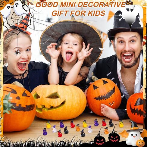 60 Pcs Halloween Mini Resin Ducks Mini Duck Toy Figurines Tiny Resin Duck Figures with Witch Hat for Halloween Crafts Landscape Fairy Garden Party Decor in Saudi Arabia