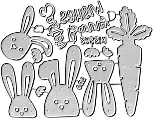 Easter Rabbit Carrot Metal Die Cuts Dies Stencil, Rabbit Cutting Dies Cut Stencils DIY Scrapbooking Cards Photo Album Craft Decorative Embossing Paper Dies for Album Card Scrapbooking Making in Saudi Arabia