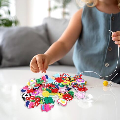 Ouligay 60 Pcs Rubber Loom Band Charm,Silicone Charms for Bracelets,Band Bracelets Charms for Bracelet Making Pendant Bracelet Making DIY Handmade Materials(Random styles) in Saudi Arabia