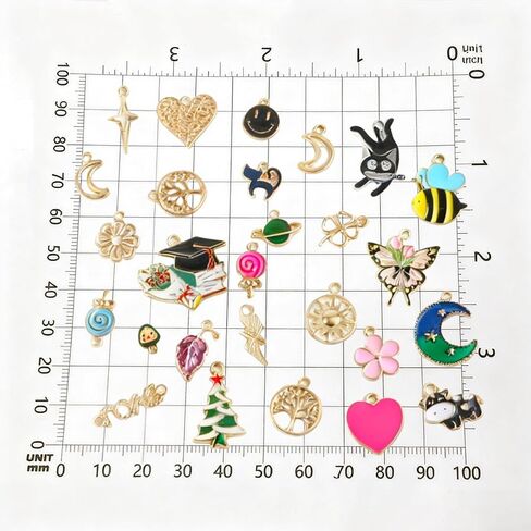 100Pcs Assorted Jewelry Making Charms Set, Metal and Enamel Pendants for DIY Necklaces, Bracelets, and Earrings Crafting in Saudi Arabia
