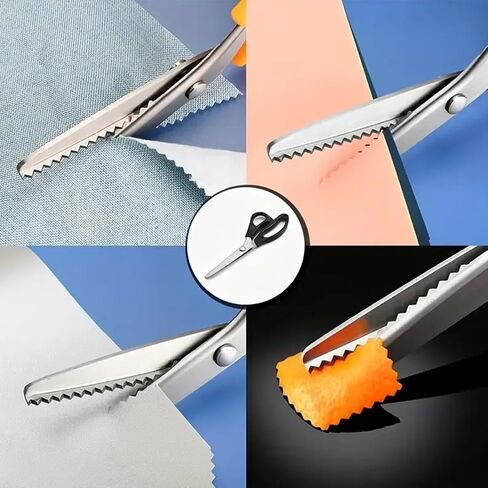 1pc Professional Serrated Scissors: Serrated edge serrated scissors for fabric, crafts, tailoring, tailor sewing first choice in Saudi Arabia