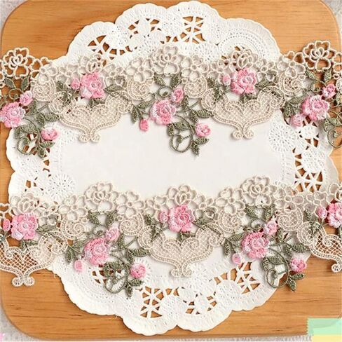 1 feet 6cm Wide Beige Venise Floral Lace Trim Edge Sewing Craft Flower Polyester Lace Fabric Embroidered Applique Decorated Ribbon Vintage Style Trimmings Edging Trim in Saudi Arabia