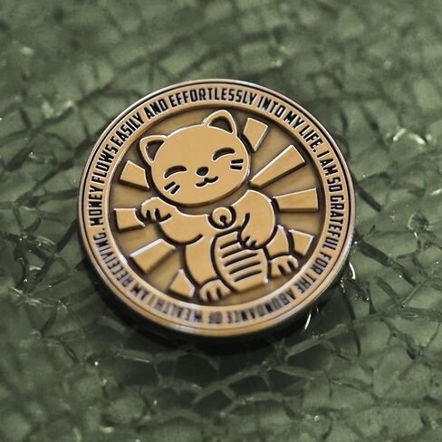 Lucky Cat Manifestation Coin – Law of Attraction Tool with Yin-Yang Design for Prosperity, Good Luck & Positive Energy in Saudi Arabia