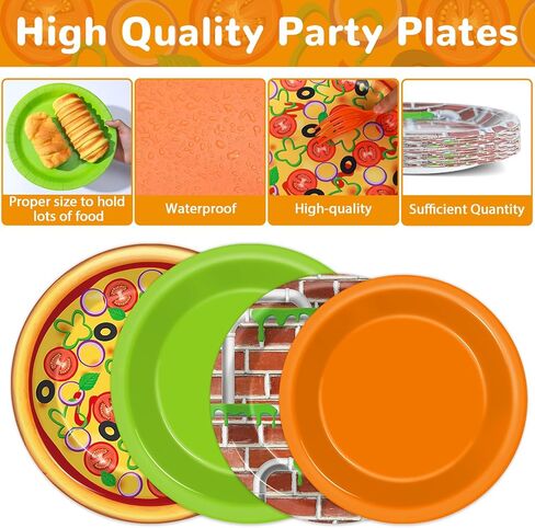 96Pcs Turtle Party Plates and Napkins Pizza Birthday Party Supplies Green Sea Turtles Napkins Turtle Pizza Themed Tableware Set Dessert Paper Plates for Video Game Cartoon Themed Birthday Decorations in Saudi Arabia