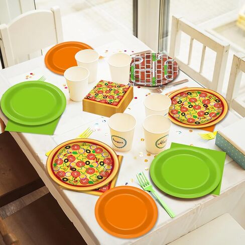 96Pcs Turtle Party Plates and Napkins Pizza Birthday Party Supplies Green Sea Turtles Napkins Turtle Pizza Themed Tableware Set Dessert Paper Plates for Video Game Cartoon Themed Birthday Decorations in Saudi Arabia