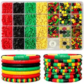 Black History Month Clay Beads Bracelet Jewelry Making Kit, Black History Beads Art DIY Craft Kit, Freedom Day Jewelry Making Kit, Set of 1 Box in Saudi Arabia