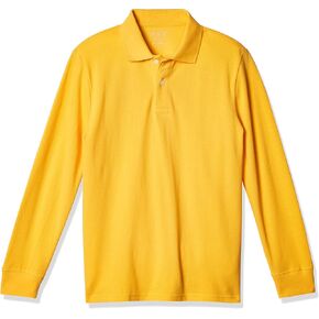 The Children's Place boys Baby and Toddler Uniform Long Sleeve Pique Polo Shirt, New Yellow, 2T US in Saudi Arabia