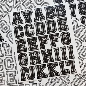 Varsity Letterman Alphabet Stickers – 150+ Black and White Collegiate Vinyl Letter Decals, 2.4 Inch Tall, for Posters, Arts, Crafts, Scrapbooking, and Personalization in Saudi Arabia