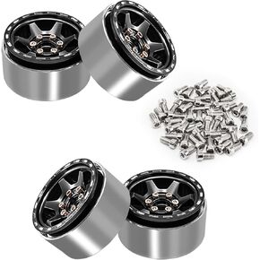 1.9 عجلات خرز، 4 قطع من الألومنيوم RC مجموعة محور العجلة لـ 1/10 RC الزاحف Traxxas TRX4 SCX10 90046 SCX10 III AXI03007 TRX4 D90 (خمسة نماذج-أسود) in Kuwait