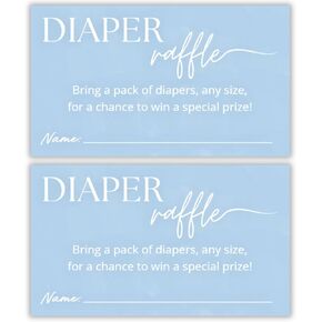 Diaper Raffle Tickets | 3.5x2 Inch | Blue Diaper Raffle Cards | Baby Shower Game | Set of 50 in Kuwait