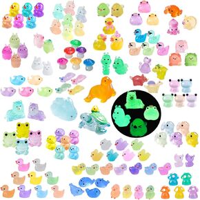 150 Pcs Luminous Mini Resin Little Animal Miniature Animal Figurines Glow in The Dark to Hide mini Animals Micro Garden Potted Plants Landscape Aquarium Ornaments in Kuwait