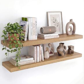 INHABIT UNION White Floating Shelves for Wall-24in Wall Mounted Display Ledge Shelves Perfect for Bedroom Bathroom Living Room and Kitchen Decoration Storage in Kuwait