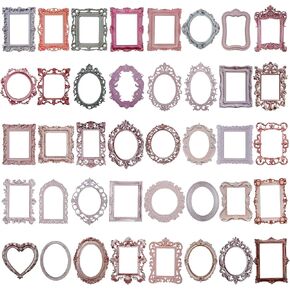 ملصقات تزيين بإطار عتيق، 40 قطعة من ملصقات الإطار ذاتية اللصق، إطارات الصور، لوازم سجل القصاصات للمجلات، ألبومات الزفاف، الحرف اليدوية اليدوية in Kuwait