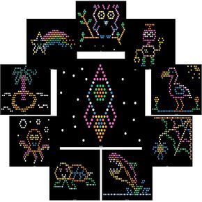 Paper Template Refill Sheets for Basic Fun Lite Brite Ultimate Classic Assorted #1 (10 Pack - 7"x8") in Kuwait
