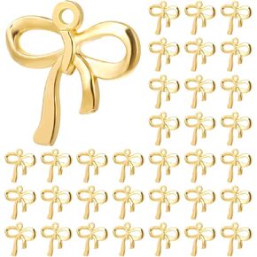 Gadpiparty 100pcs Gold Bow Charms, Bow Charms for Jewelry Making, DIY Accessories for Jewelry Making Bag Decor Arts Crafts Beading Supplies in Kuwait