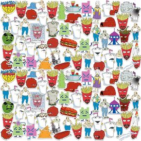 مجموعة متنوعة من الملصقات الفاخرة الكبيرة من Aqua Teen Hunger Force مقاس 50 قطعة من الفينيل - ملصقات كرتونية مقطوعة بالقالب لأجهزة الكمبيوتر المحمول، وزجاجة مياه، وسجلات القصاصات، والكمبيوتر اللوحي، داخليًا وخارجيًا in Kuwait