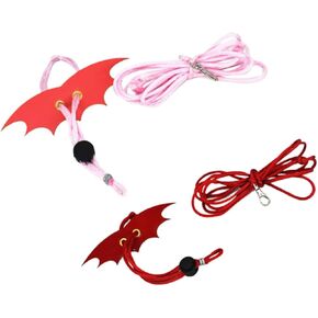 Happyyami 2PCS مقود الزواحف قابل للتعديل مع أجنحة صغيرة ومتوسطة حبل تسخير السحلية للاستخدام في الهواء الطلق تصميم فريد من نوعه الألوان الزاهية للحيوانات الأليفة الصغيرة in Kuwait