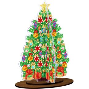 3D Christmas Tree Diamond Art Painting Desktop Ornament DIY Kit 5D Diamond Art Christmas Tree Table Topper Double Sided Specia Beads by Number Mosaic Arts and Crafts Home Office Table Top Decorations in Saudi Arabia