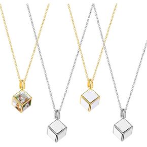 KINCHYGO, 4 Pack Sublimation Six Sided Blank Necklace with Chain for DIY Jewelry Making Souvenirs Gifts in Kuwait
