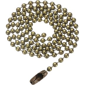 harfington الفولاذ المقاوم للصدأ الكرة سلسلة 2.4mm 19.7 "طول جولة الخرزة قلادة الكلب علامة سحب سلاسل مع موصلات المشابك للرجال النساء المجوهرات صنع الأساور سلسلة المفاتيح، البرونزية in Kuwait