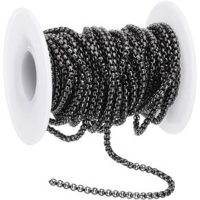 PATIKIL 16.4Ft Box Chain Roll, 2.5mm Width Cable Square Box Link Chains Bulk Jewelry Extender Chain for Jewelry Making DIY Craft Necklaces Bracelets Bags Accessories, Gold Tone in Saudi Arabia