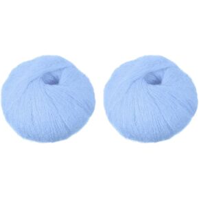 خيوط باتيكل 2 skeins الموهير، غزل ناعم من الموهير الصناعي، خيوط منفوشة رقيقة للحياكة والحياكة، سترة وشاح، قبعة الحرف، سجادة بطانية، بيج فاتح in Kuwait