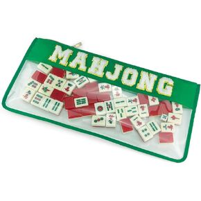 Empty Mahjong Tile Bag – Waterproof Mahjong Case Fits 166 Tiles (1.2") – Portable Mahjong Carrying Bag with Zipper and Letters (Case Only) in Saudi Arabia