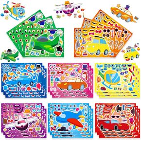 24 Sheets Circus Make a Face Stickers, DIY Party, Birthday Party Supplies, Classroom Rewards, Crafts for Kids, Mix and Match Stickers for Boys and Girls in Saudi Arabia