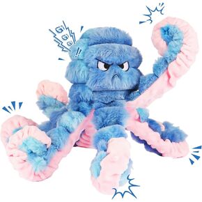 Tough Octopus Dog Toy, Interactive Squeaky & Crinkle Tug of War Toy for Aggressive Chewers, Large Durable Plush Chew Toys to Keep Dogs Busy- Crinkle Octopus, Large (Blue) in Saudi Arabia