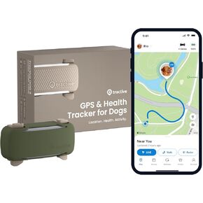Tractive GPS Dog Tracker (إصدار 2025) جهاز تعقب موقع الحيوانات الأليفة في الوقت الحقيقي | تنبيهات الصحة والعافية | سياج افتراضي للكلاب | مراقبة اللحاء (بني مع غطاء زيتوني) in Kuwait