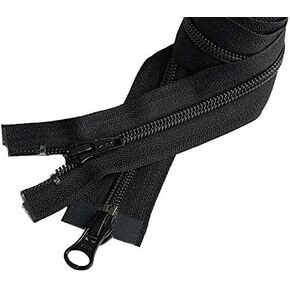 #5 Nylon Coil Black YKK Jacket 2-Way Separating Zipper - Choose Your Length - Color: Black - Made in The United States (1 Zipper Per Pack) (48" Inches) in Saudi Arabia
