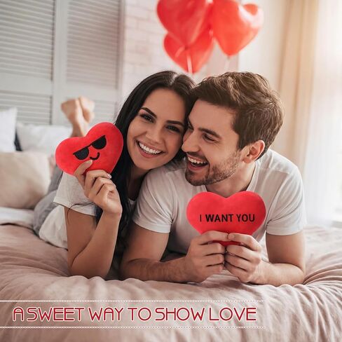 Valentines Day Heart Plush Gift for Her Him, Valentines Emotional Plush Gift Heart Stuffed Animals for Husband Wife Girlfriend Boyfriend 5 Love Plushs with Five Love Language in One Basket in Saudi Arabia