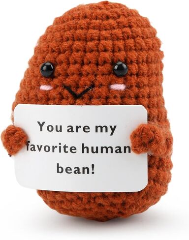 Coffee Bean Plush,Handmade Crochet Coffee Bean Knitted Doll,Birthday Valentine for Boyfriend Girlfriend in Saudi Arabia