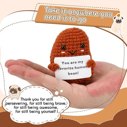 Coffee Bean Plush,Handmade Crochet Coffee Bean Knitted Doll,Birthday Valentine for Boyfriend Girlfriend in Saudi Arabia
