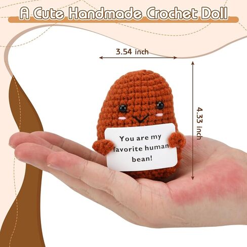 Coffee Bean Plush,Handmade Crochet Coffee Bean Knitted Doll,Birthday Valentine for Boyfriend Girlfriend in Saudi Arabia