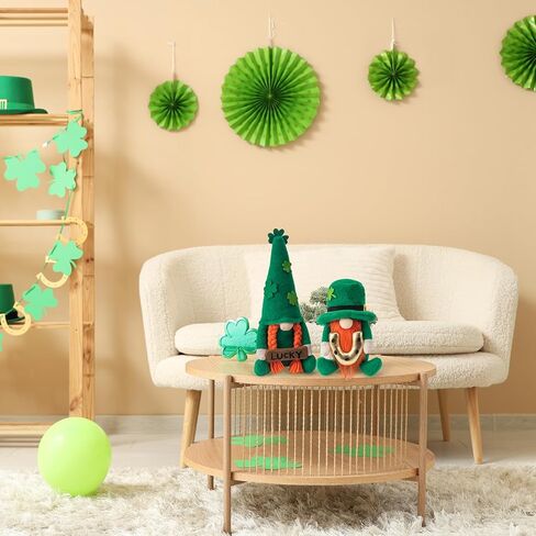 St Patricks Day Gnomes Decorations Ornaments St Patricks Decor Leprechaun Doll, St Patrick's Day Plush Shamrock Leprechaun Doll for Home, Office - Green St. Patricks Day Table Centerpiece Irish Gifts in Saudi Arabia