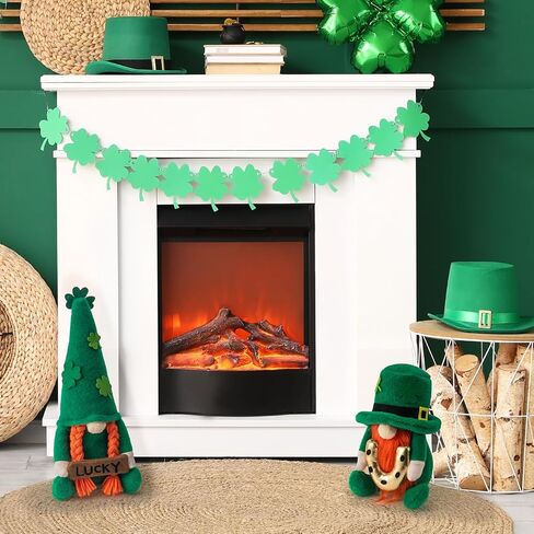 St Patricks Day Gnomes Decorations Ornaments St Patricks Decor Leprechaun Doll, St Patrick's Day Plush Shamrock Leprechaun Doll for Home, Office - Green St. Patricks Day Table Centerpiece Irish Gifts in Saudi Arabia