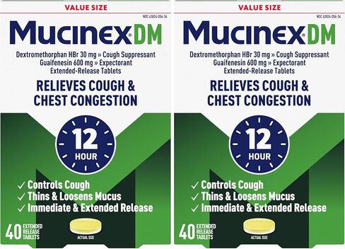 Mucinex DM 12-Hour Expectorant and Cough Suppressant Tablets, 6 Count in Kuwait