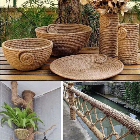 1Roll 2M Natural Vintage Jute Rope String 10mm Hemp Twisted Cord Macrame String Pet Scratching Handmade DIY Craft Decoration in Saudi Arabia