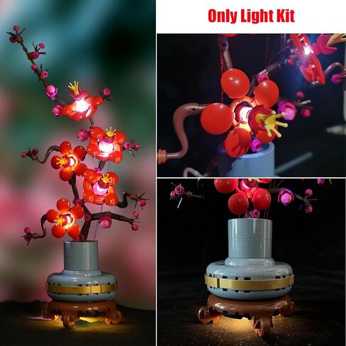 طقم إضاءة LED RC من أجل Lego 10369 Icons Plum Blossom Flower Décor، مجموعة إضاءة توصيل USB متوافقة مع Lego 10369 (أضواء فقط، لا توجد نماذج Lego) (10369) in Saudi Arabia