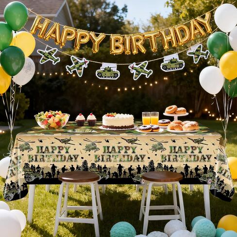 Avezano 3 pcs Camo Birthday Party Decorations Camouflage Tablecloth Plastic 108x54 Soldier Military Theme Party Supplies Cake Table Decor Supplies in Saudi Arabia