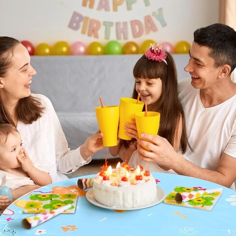 Oudain 3 Pack Blue Dog Party Tablecloth Dog Them Birthday Decor 108'' × 54'' Blue Yellow Plastic Table Cloth Puppy Paw Prints Bone Disposable Rectangle Table Cover for Baby Shower Party Supplies in Saudi Arabia