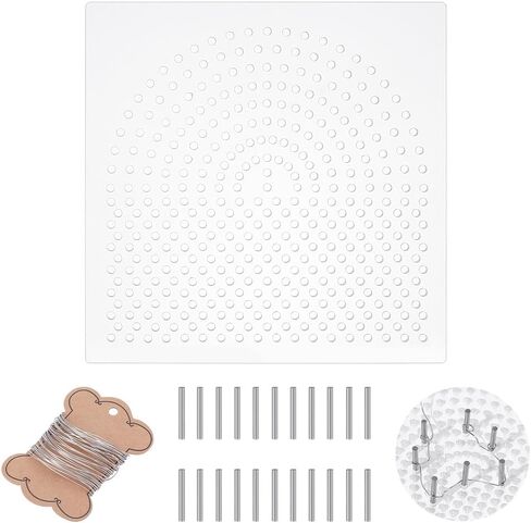 UNICRAFTALE Art Wire Jig Kit أداة تغليف الأسلاك أداة شفافة مربعة مع سلك من الفولاذ المقاوم للصدأ 30 قطعة أوتاد معدنية أدوات صنع المجوهرات لمجموعة تغليف الأسلاك وإنشاء الحرف اليدوية in Kuwait