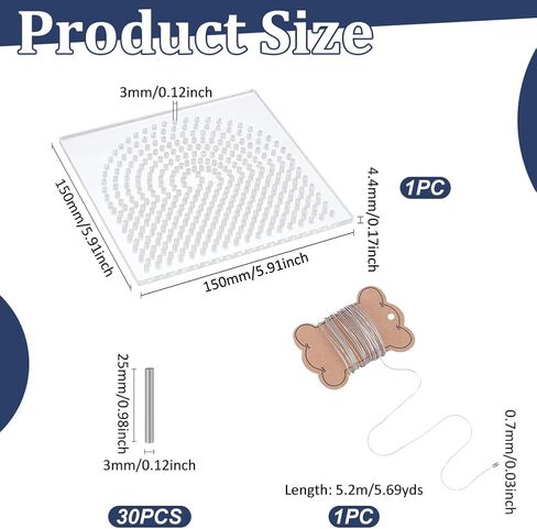 UNICRAFTALE Art Wire Jig Kit أداة تغليف الأسلاك أداة شفافة مربعة مع سلك من الفولاذ المقاوم للصدأ 30 قطعة أوتاد معدنية أدوات صنع المجوهرات لمجموعة تغليف الأسلاك وإنشاء الحرف اليدوية in Kuwait