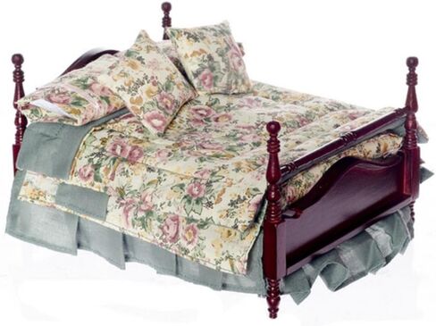 Dollhouse Miniature 1:12 Scale Bed with Linens #T3302a in Saudi Arabia