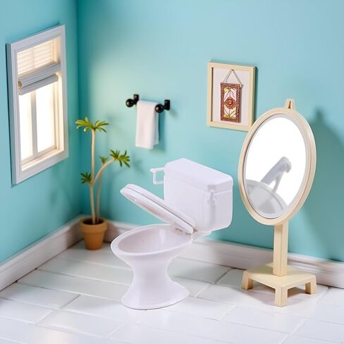1:12 Scale Miniature Bathroom Toilet - Realistic Dollhouse Furniture for DIY Crafts, Dioramas and Architectural Models in Saudi Arabia