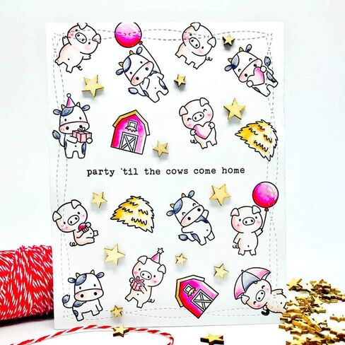 Various Cows Pigs Clear Stamp for Card Making Party'till The Cows Come Home for You Words Stamp for Paper Crafting Handmade Crafts Scrapbooking Supplies Photo Album Decor in Saudi Arabia