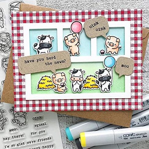 Various Cows Pigs Clear Stamp for Card Making Party'till The Cows Come Home for You Words Stamp for Paper Crafting Handmade Crafts Scrapbooking Supplies Photo Album Decor in Saudi Arabia